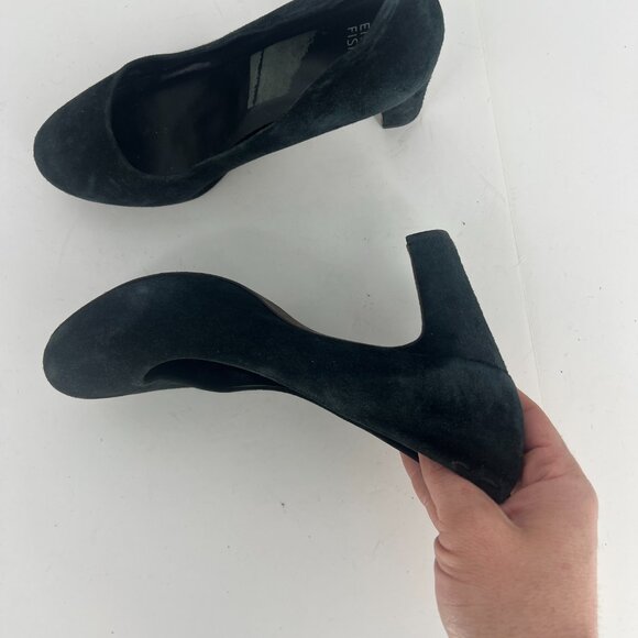 EILEEN FISHER - Suede Block Heel black Pump - Picture 9 of 14